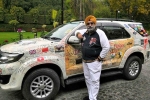 delhi to london by road bus service, delhi to london distance, meet 60 yr old traveler who completed road trip from delhi to london covering 33 countries in 150 days, Arnold schwarzenegger