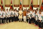 Narendra Modi, Narendra Modi, modi meets rio olympics bound athletes, Indian olympic association