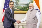 Sundar Pichai news, Sundar Pichai in India, sundar pichai briefs modi about google investments, Narendra modi Sundar Pichai news, Sundar Pichai in India, sundar pichai briefs modi about google investments, Narendra modi