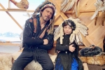 Shah Rukh Khan, shah rukh khan age, shah rukh khan and his son abram trolled for sporting native american war bonnets, Abram